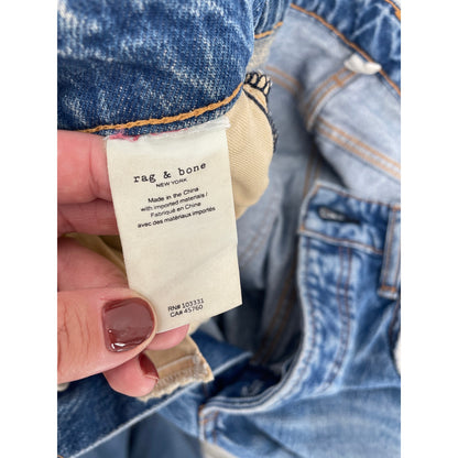 Rag and Bone Rosa Mid Rise Boyfriend Medium Wash Ankle Chic Button Fly Denim Jeans 30