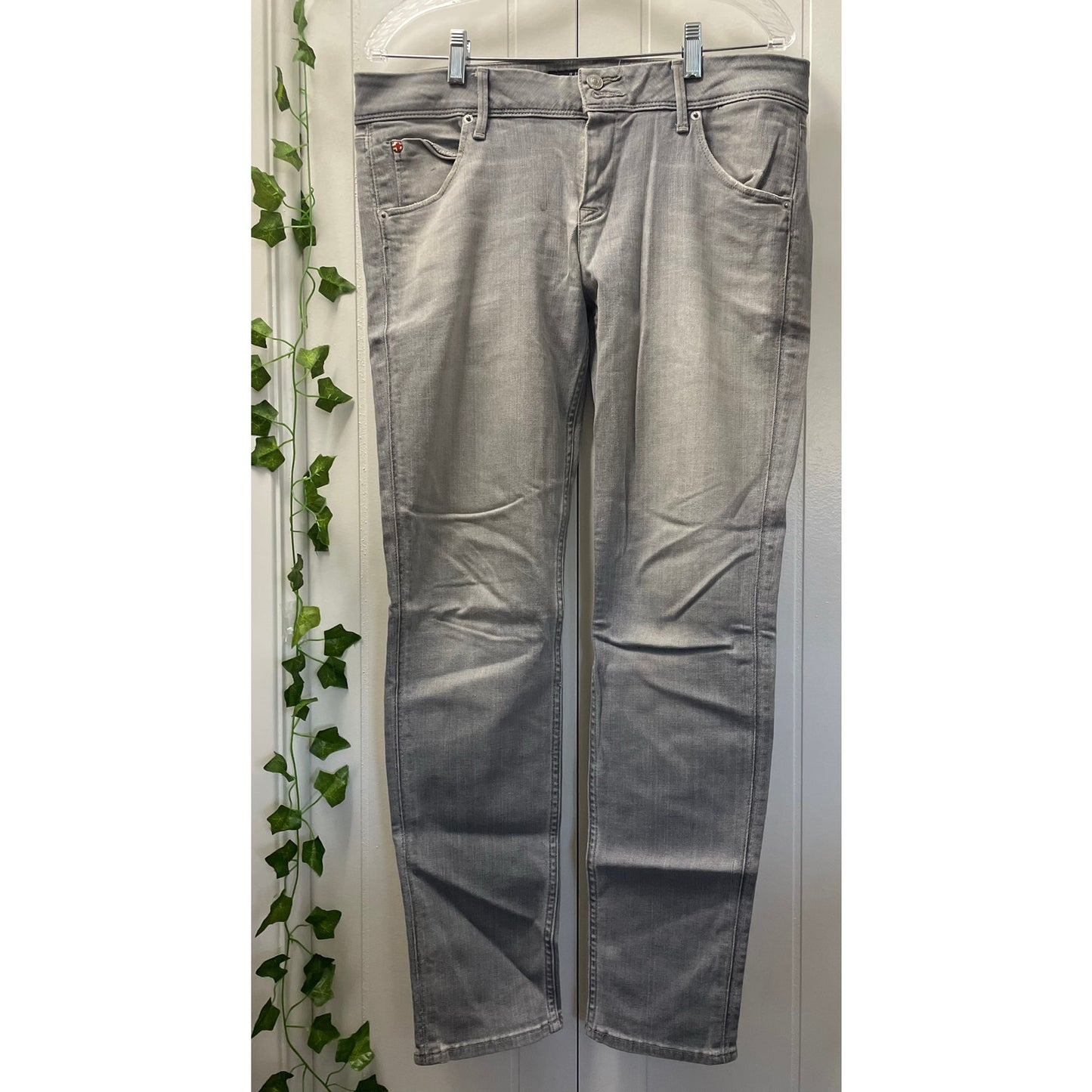 Women Stone Grey Hudson The Collins Denim Mid Rise Skinny Jeans Size 32