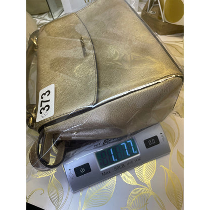 Michael Kors Metalic Gold Small Ava Satchel Crossbody Saffiano Leather Handbag