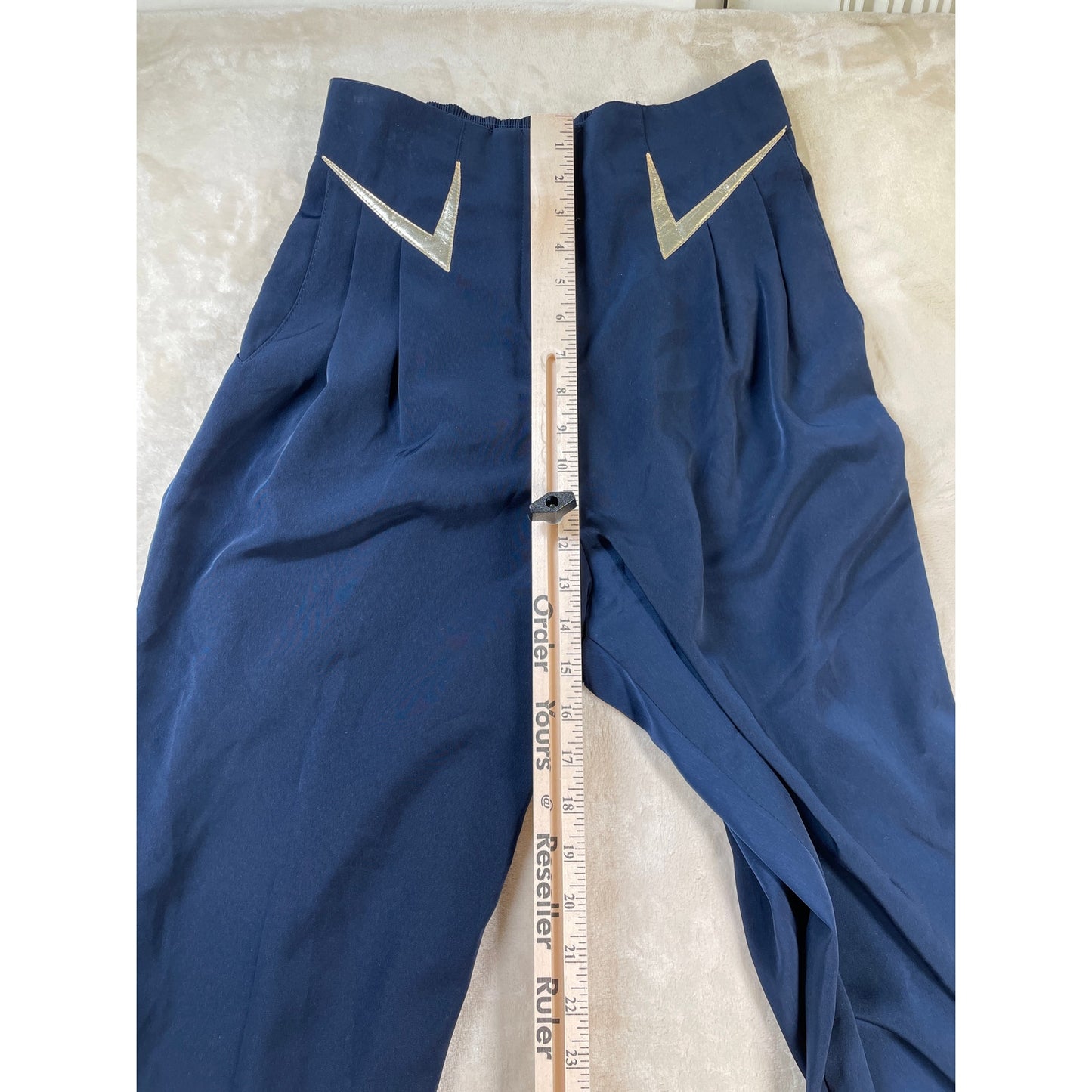 Vintage 80's Rio Woman’s Navy Captains Blouse Pant Suit Sailor Set Small