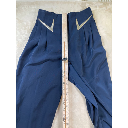 Vintage 80's Rio Woman’s Navy Captains Blouse Pant Suit Sailor Set Small