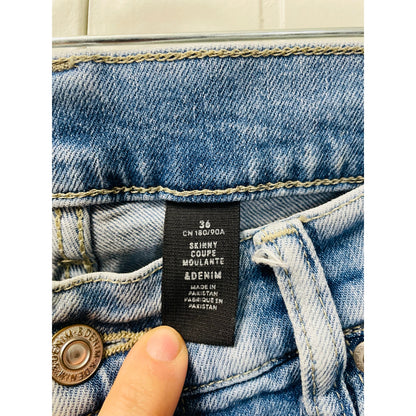 &DENIM Distressed Light Wash Woman Skinny Jeans Size 36