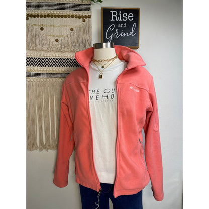 Columbia Woman’s Coral Full-zip Light Weight Warm Fleece Sweater M