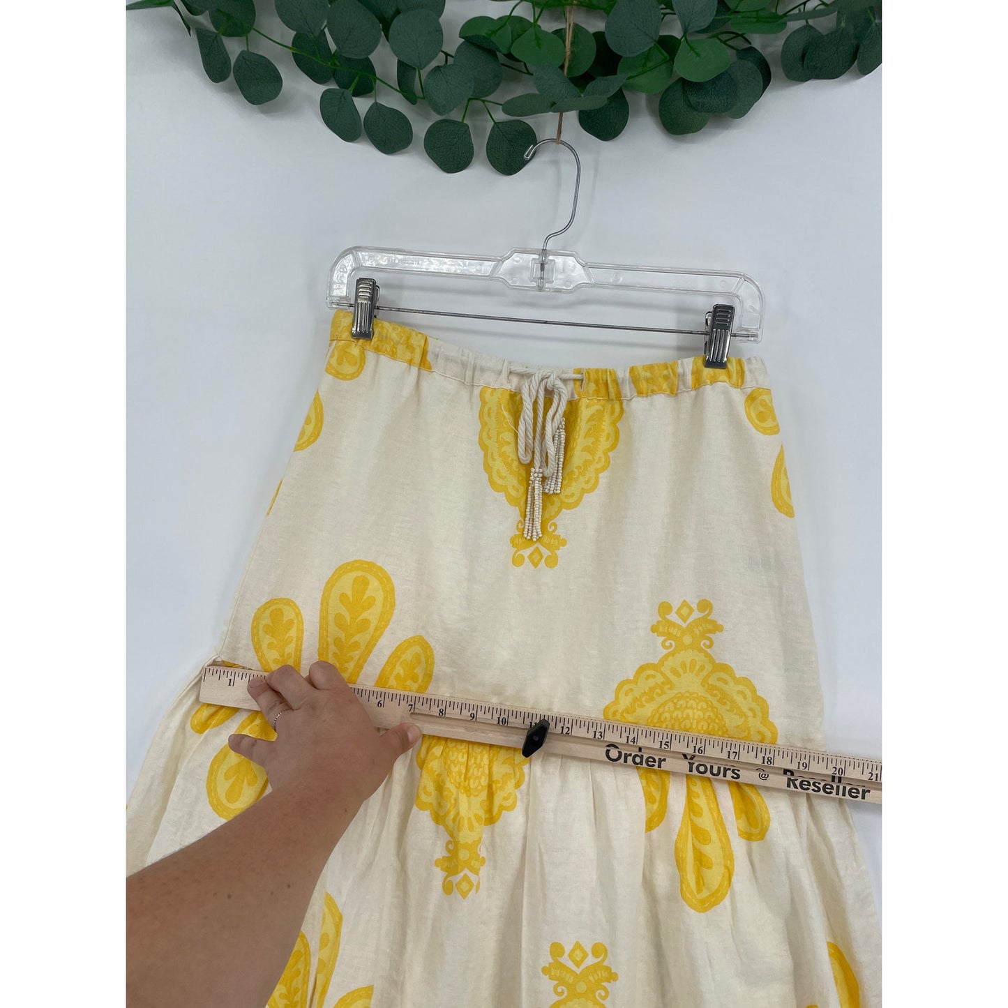 Cupcakes and Cashmere Yellow  Pineapple Linen Blend Top & Skirt Set Small