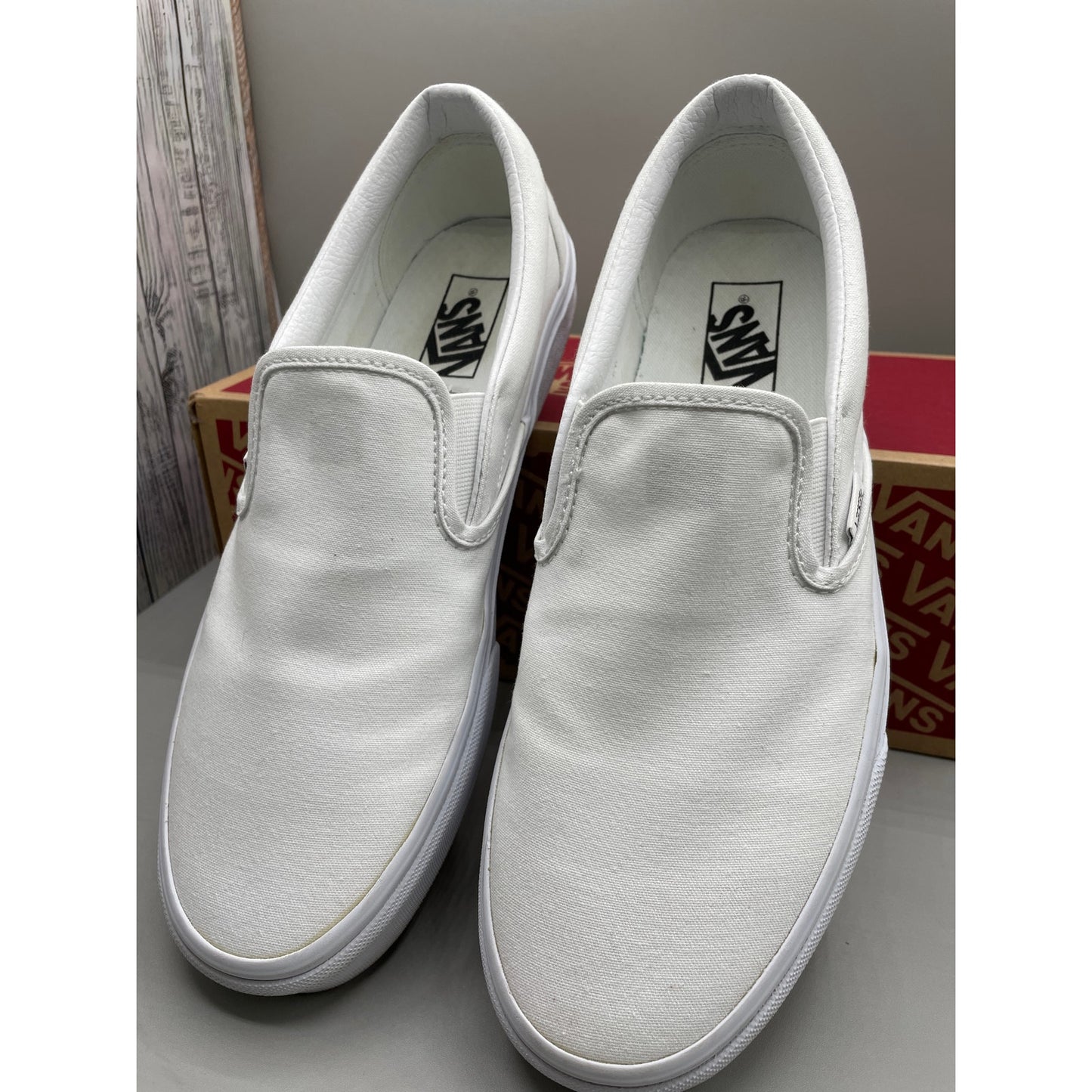 Vans Classic White Slip on Men’s Sneakers 10