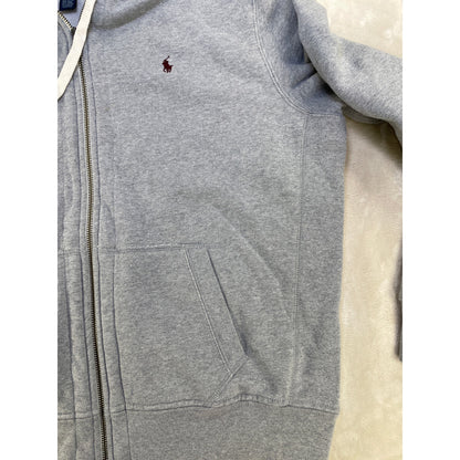 POLO RALPH LAUREN Vintage Stone Grey Full Zip Men’s Thermal Lined Hoodie Sweater XXL
