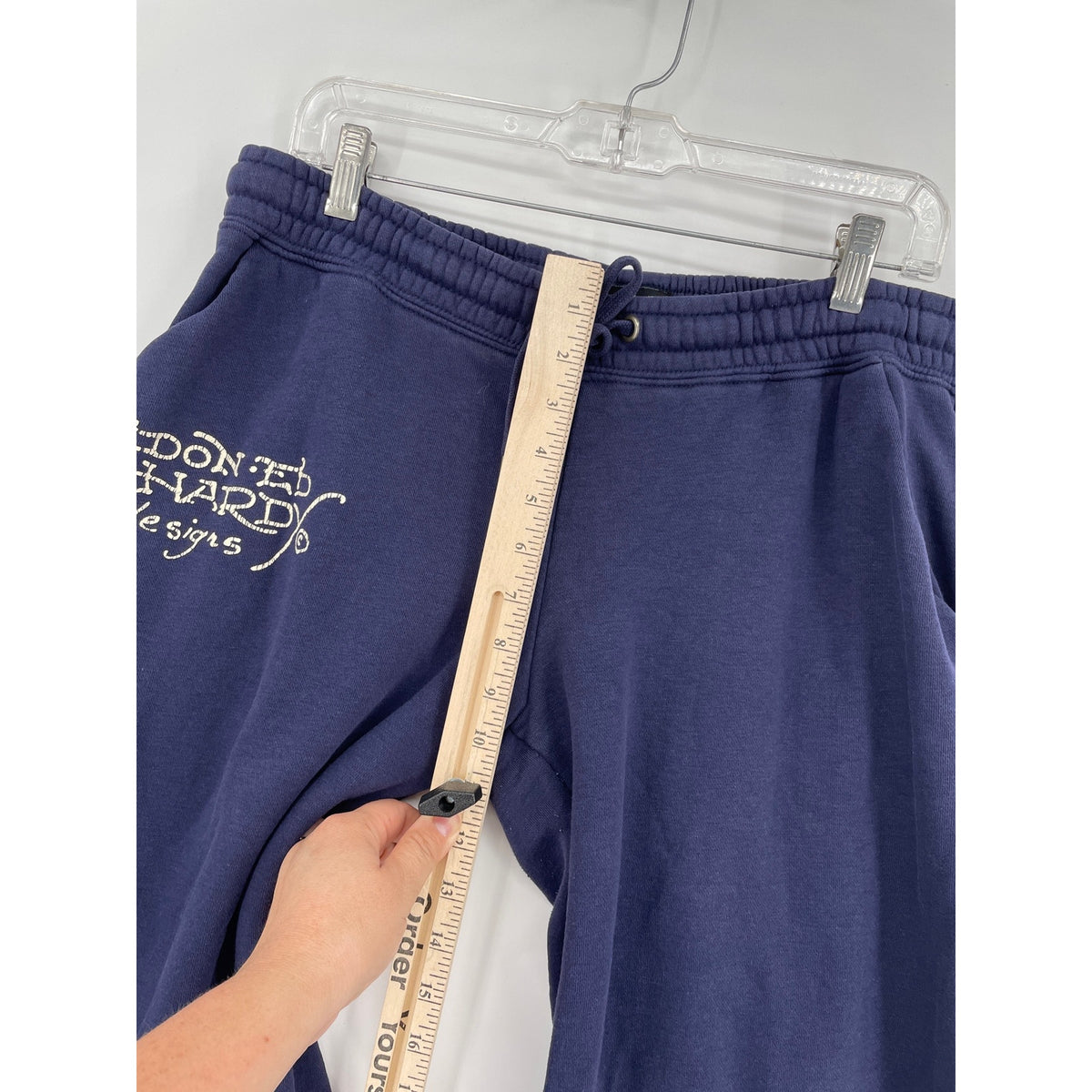 Ed Hardy Y2K Navy Blue Womans Lounge Casual Sweatpant Joggers Graphic Logo Large