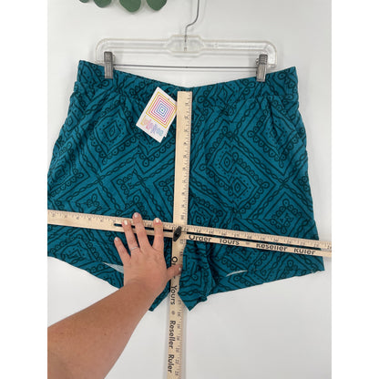 LulaRoe NWT Womans Teal Jessica Shorts Stretch Waist Large