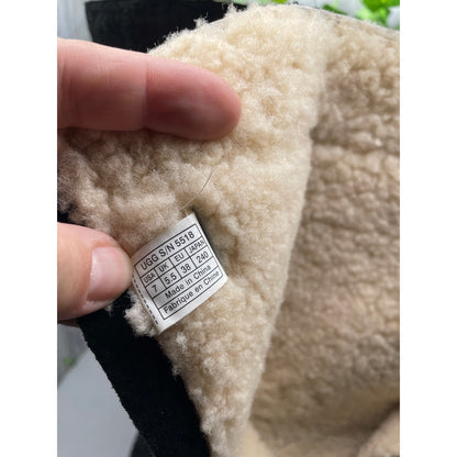 UGG Broome Suede Tall Sherpa Lined Zipper Shearling Boots Size 7
