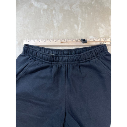 Nike Black Mens Fleece Sweat Pant Short Large White Swish S