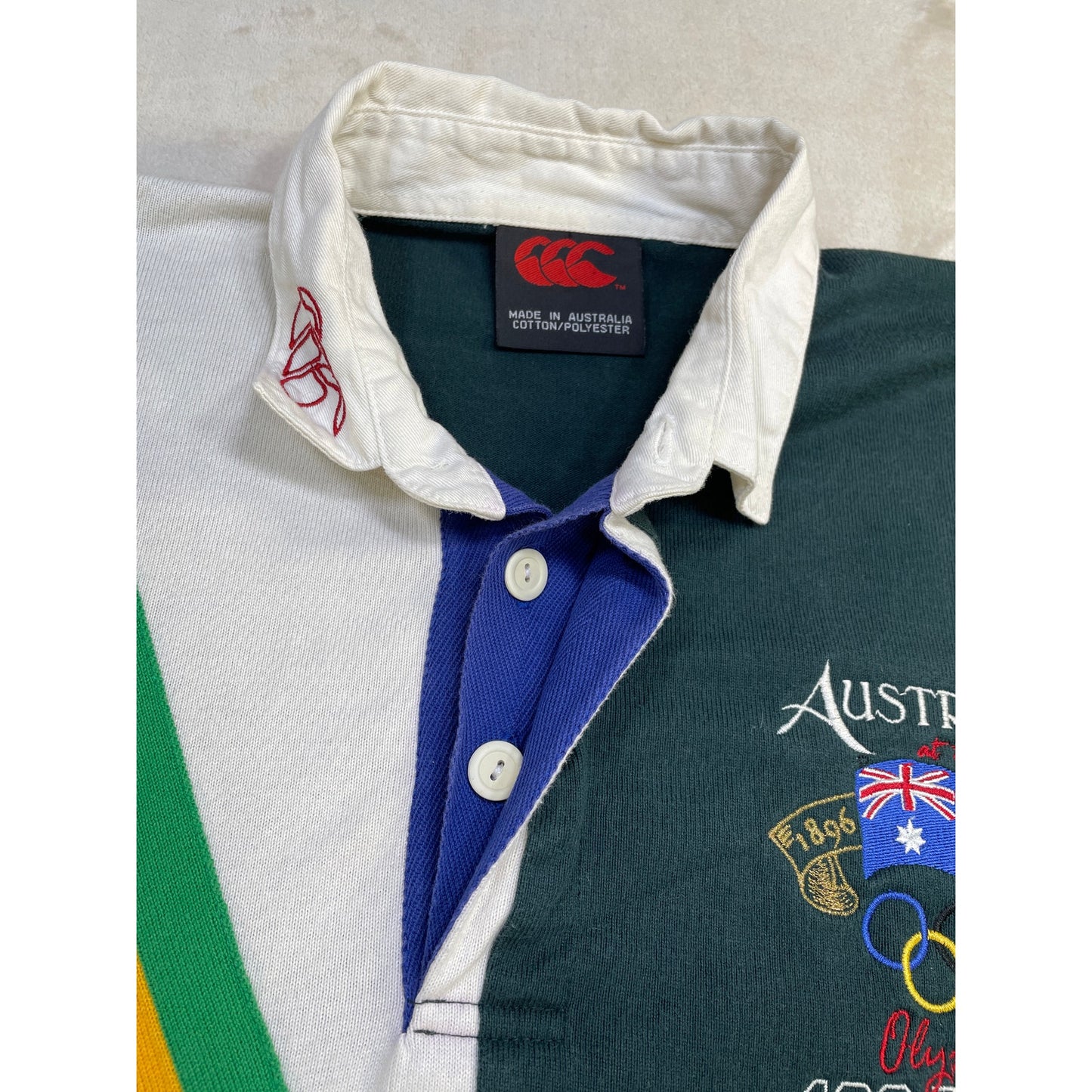 Canterbury Vintage Mens Australia Olympics International Rugby Jersey Polo XL