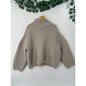 Waffle-Knit Mock Turtleneck Oversized Chunky Pullover Womans Sweater XL