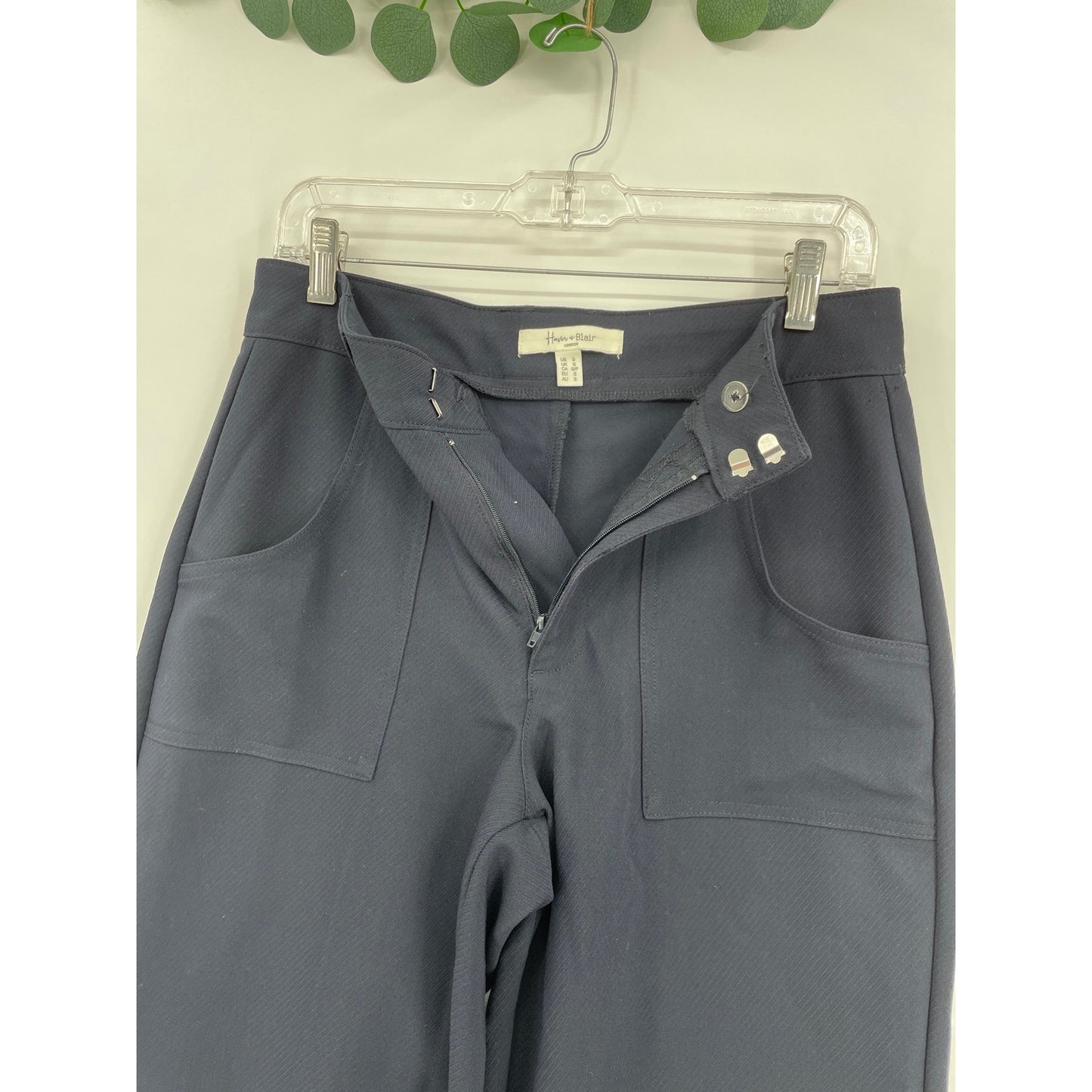 Haver & Blair Navy Blue Wide Leg Trouser Woman Dress Pant Small