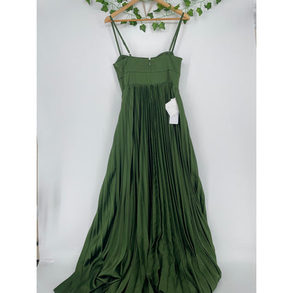 Azazie Tylah Olive Green Long Pleated NWT Prom Dress 6