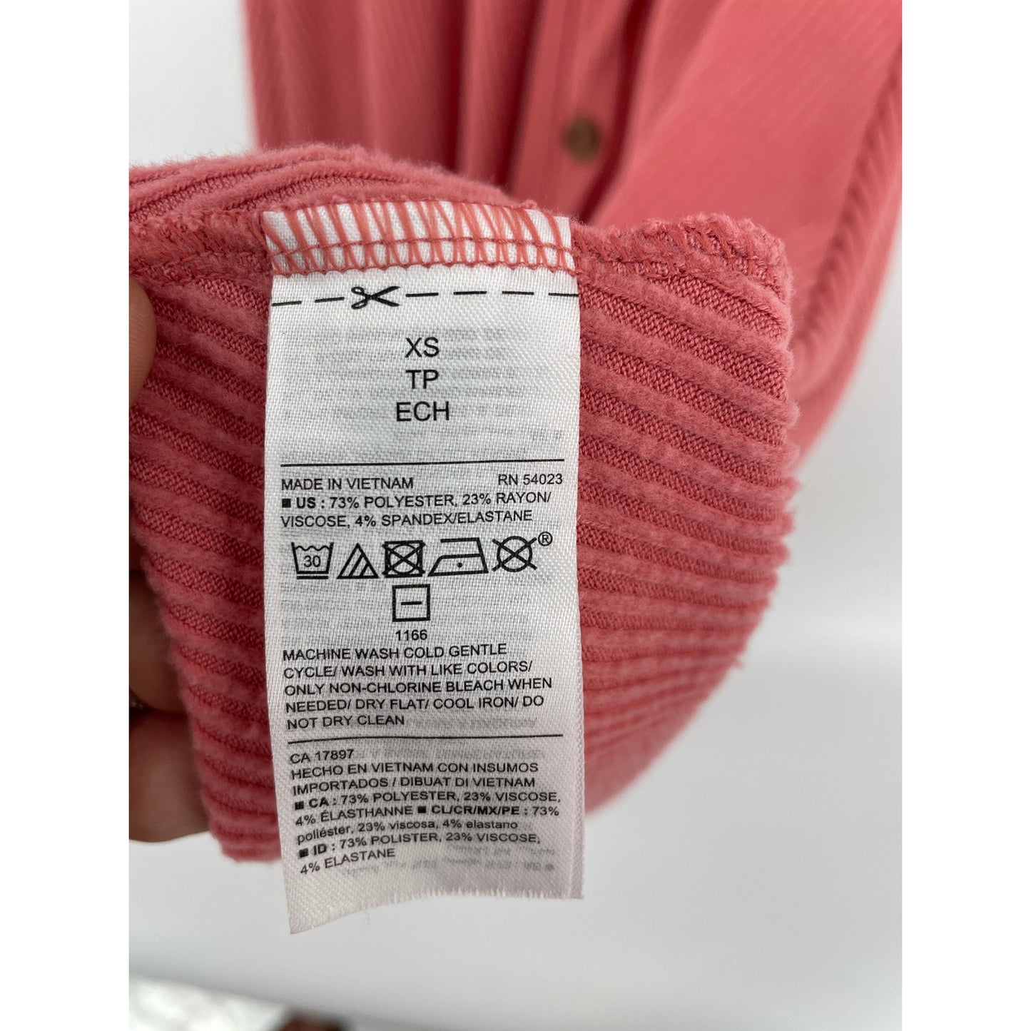 Old Navy Womans Coral Pink Ribbed Knit Sleeveless Button Front Mini Dress XS