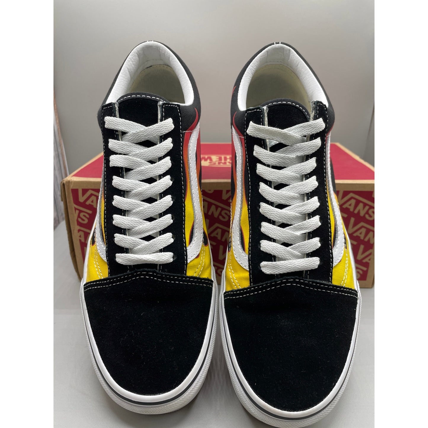 Vans Old Skool Fire Red Yellow Flame Men’s Sneakers 10