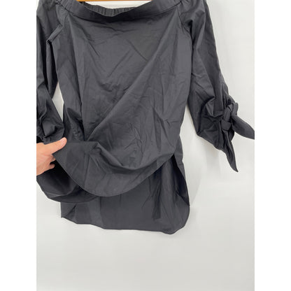 NWOT TIBI Black Off the Shoulder 100% Cotton Size 2 Blouse