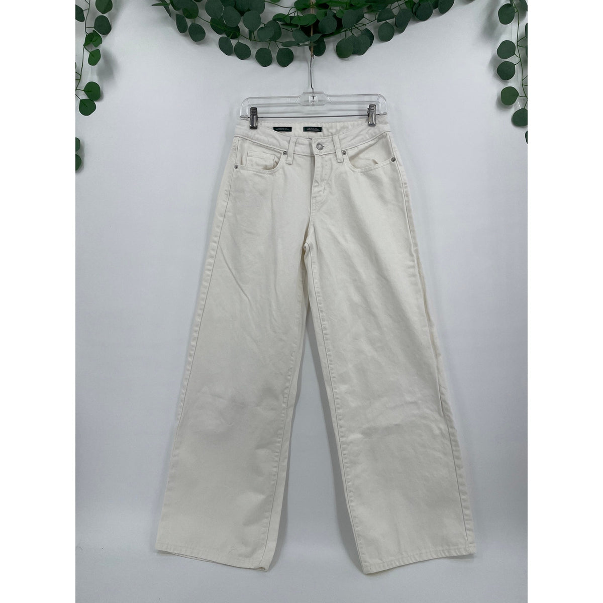 Wild Fable Off White Low Rise Baggy Wide Leg Zipper Denim Jeans Size 4/R
