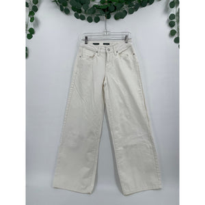Wild Fable Off White Low Rise Baggy Wide Leg Zipper Denim Jeans Size 4/R