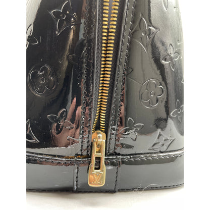 Louis Vuitton Black Patton Leather Vernis Alma GM Noir Magnetique Designer Bag