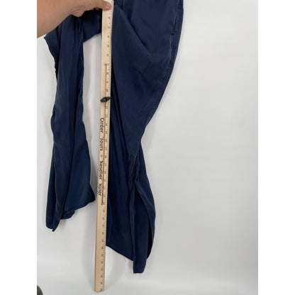 Lunya %100 Silk Pajama Navy Blue 2 Piece Set Top and Bottom XS