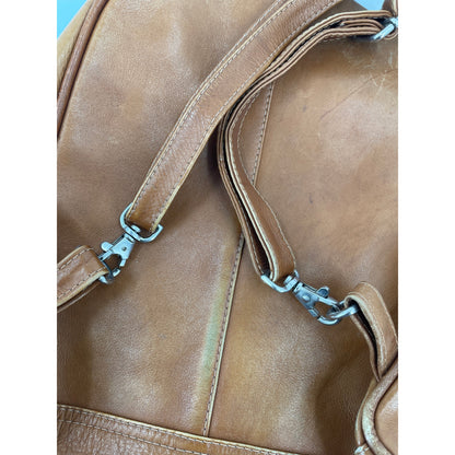 Piel Genuine Leather 2 Pocket Sling Back Pack Honey Color