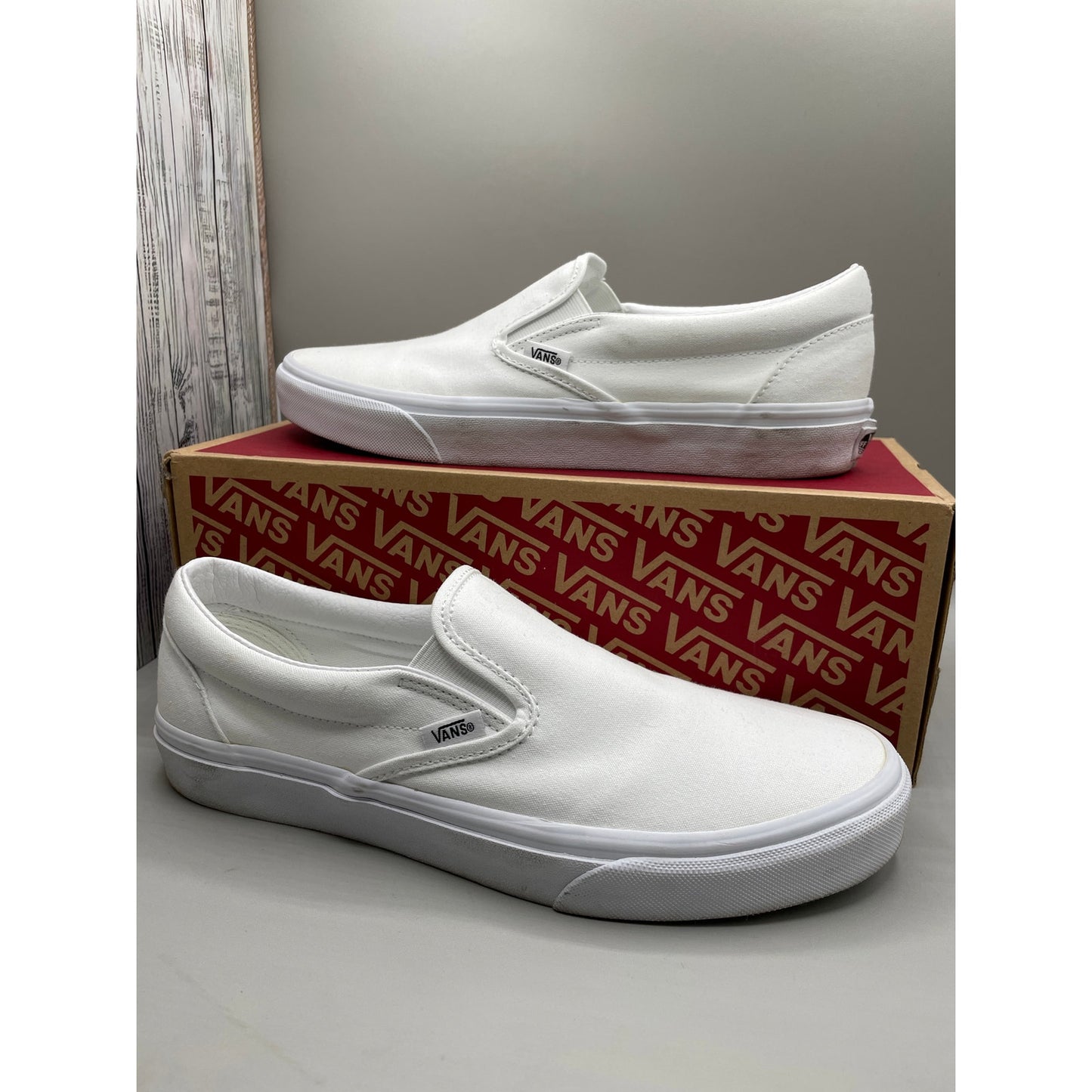 Vans Classic White Slip on Men’s Sneakers 10
