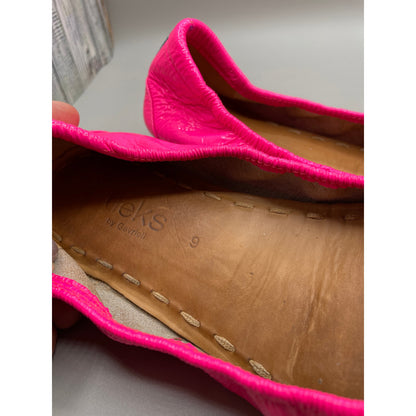 Tieks Neon Pink Ballet Foldable Woman’s Leather Flats 9
