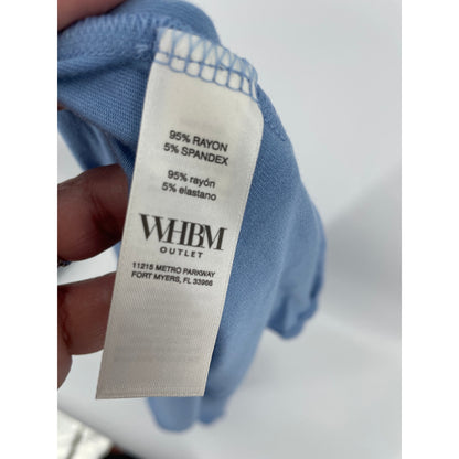 Womans NWT WhiteHouse BlackMarket Sky Blue Soft Blouse Med