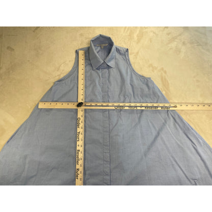 Rebecca Mincoff Cotton Sky Blue Button Up Shirt Dress XS