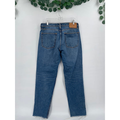 Rag and Bone Rosa Mid Rise Boyfriend Medium Wash Ankle Chic Button Fly Denim Jeans 30