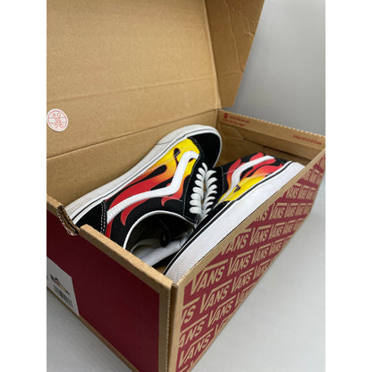 Vans Old Skool Fire Red Yellow Flame Men’s Sneakers 10