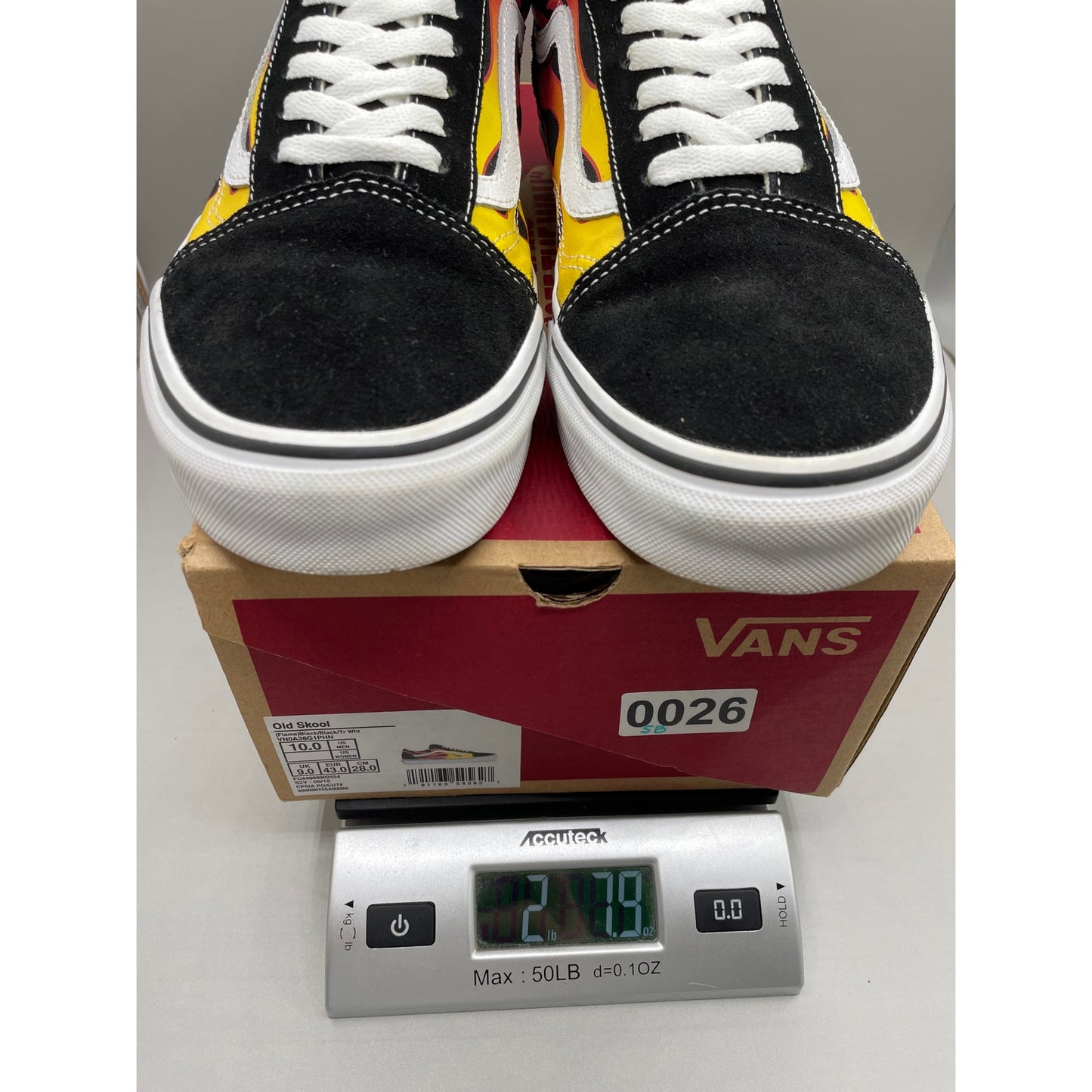 Vans Old Skool Fire Red Yellow Flame Men’s Sneakers 10