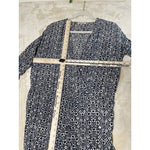 Ulla Johnson Woman’s Plus Size 4 Blue & Grey Long Sleeve Silk Jumper