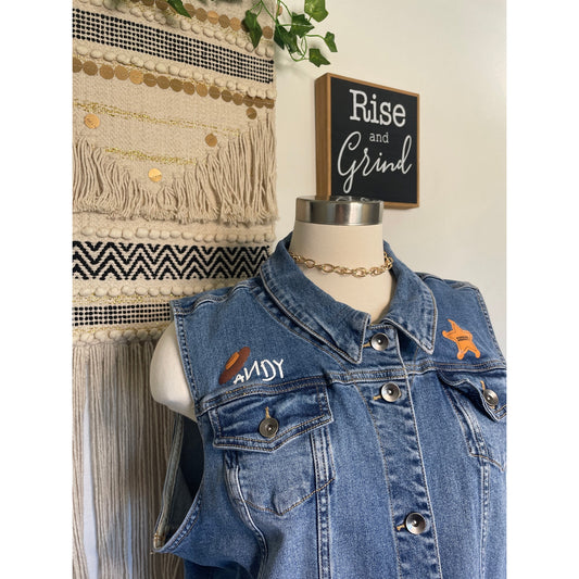 Disney Pixar Toy Story Woody Denim Button Her Universe Vest 2XL
