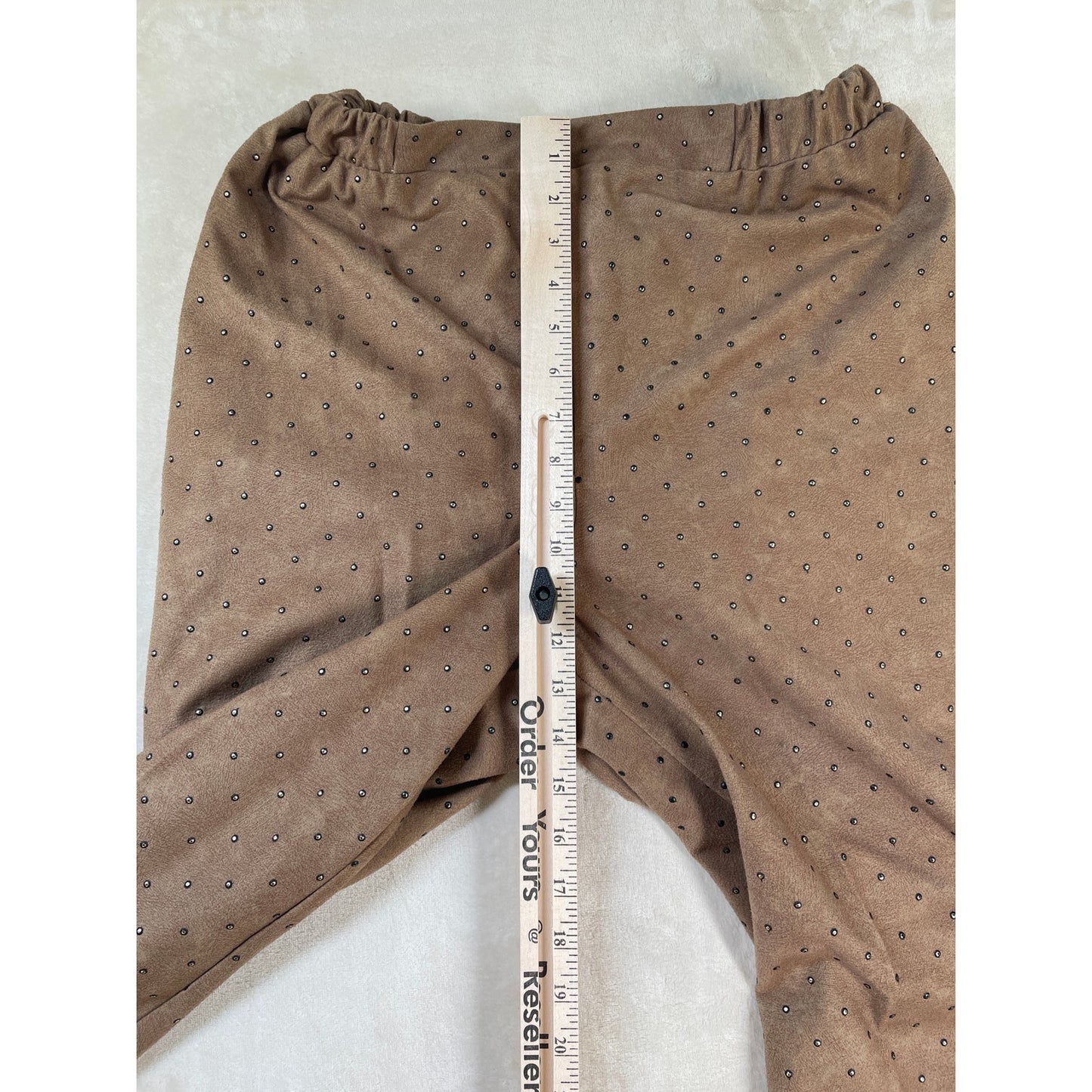 Vintage Caramel Studded Set Satin Lined Bomber Jacket Stretch Pant Suit M