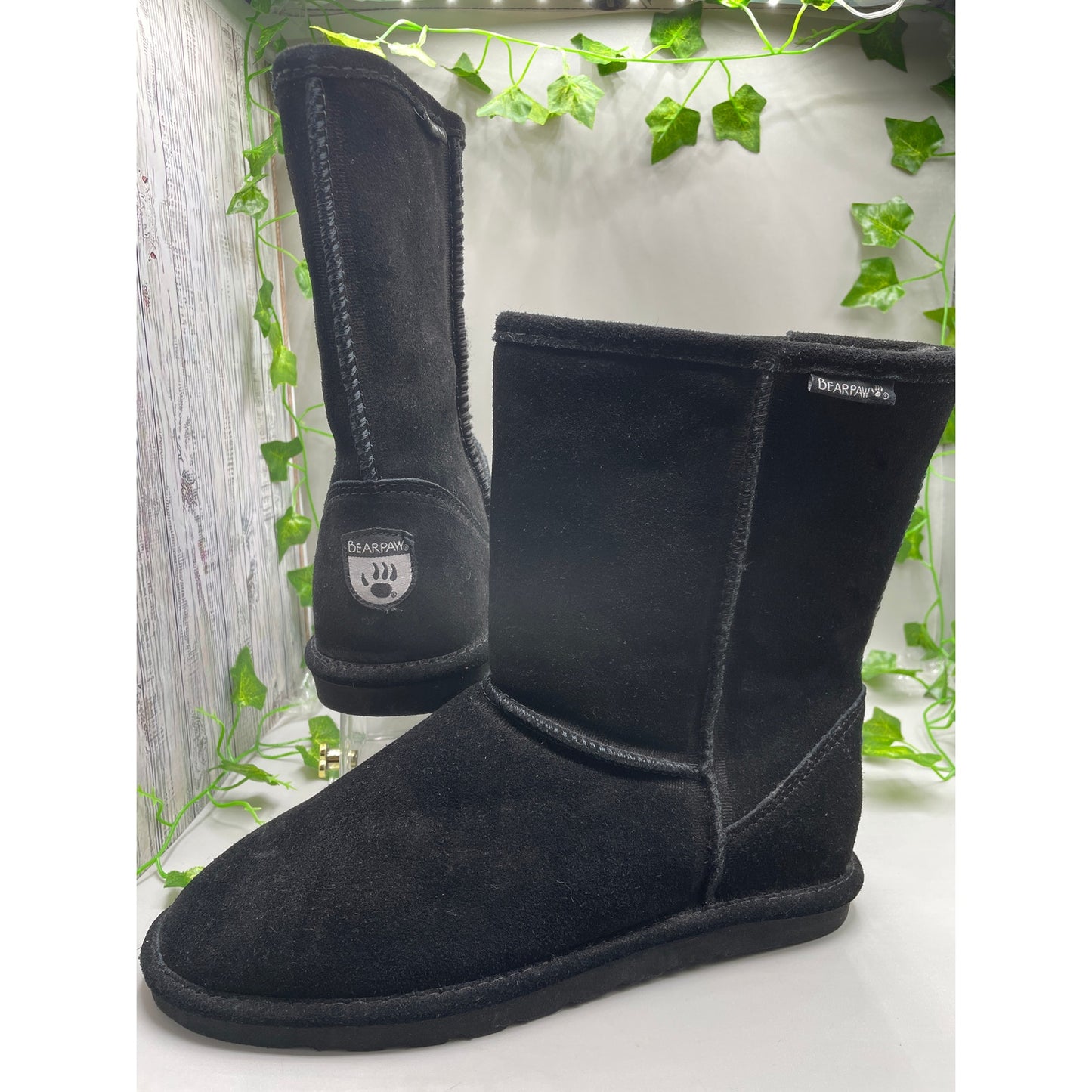 NEW Bearpaw Dorado Black Womans Winter Warm Boots 10