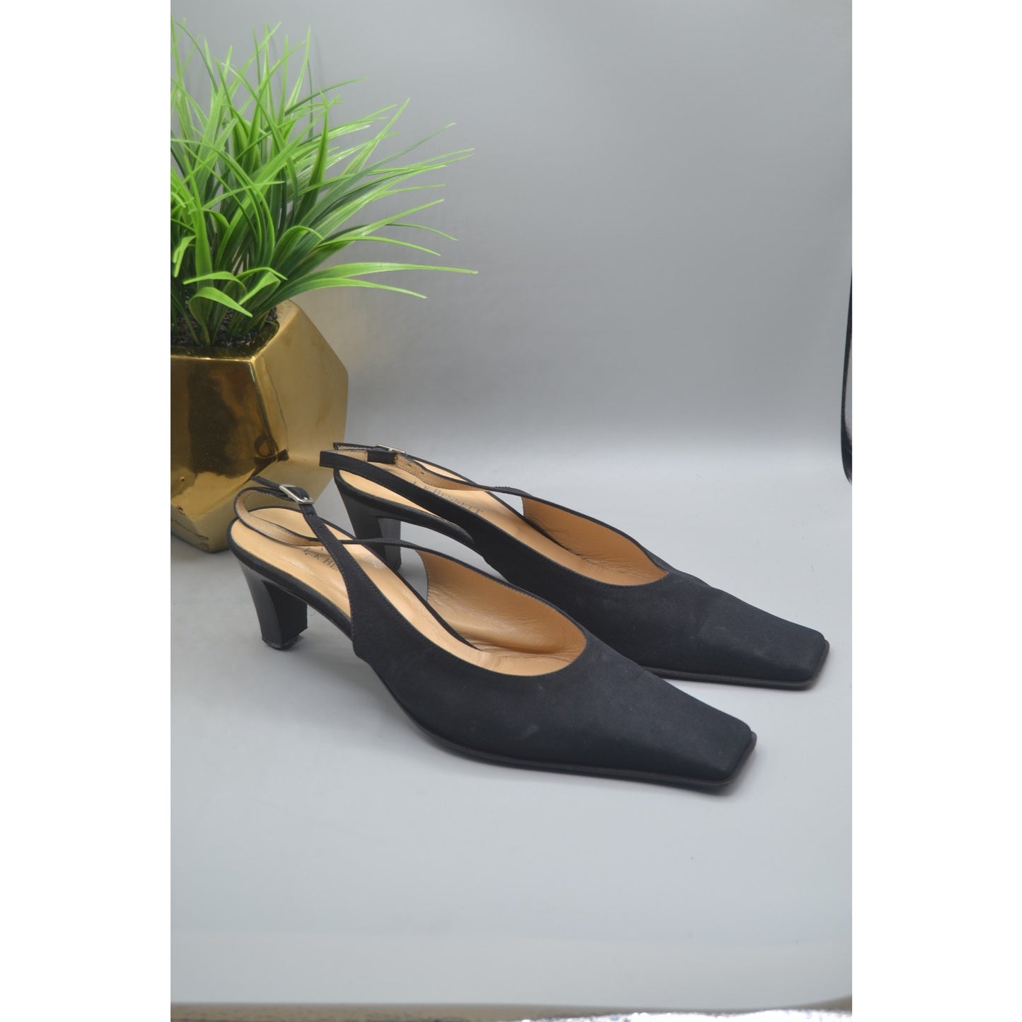 Vintage Black L.K Bennett Heels With Strap Size 11.5