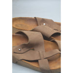 Comfortfusse Tan Leather Woman’s Flat Birkenstock Style Sandals Size 8
