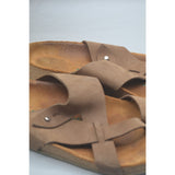 Comfortfusse Tan Leather Woman’s Flat Birkenstock Style Sandals Size 8