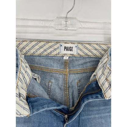 Paige Medium Wash Carter Slim Mid Rise Straight Leg Denim Jeans Size 28