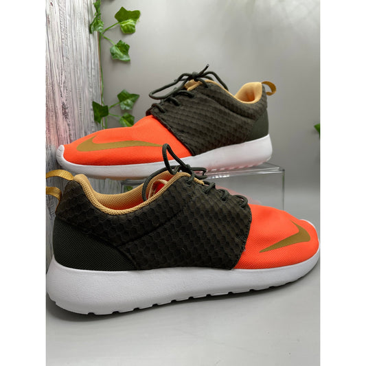 Nike Roshe Run FB Orange Sequoia Gold Men’s Athletic Shoes 10