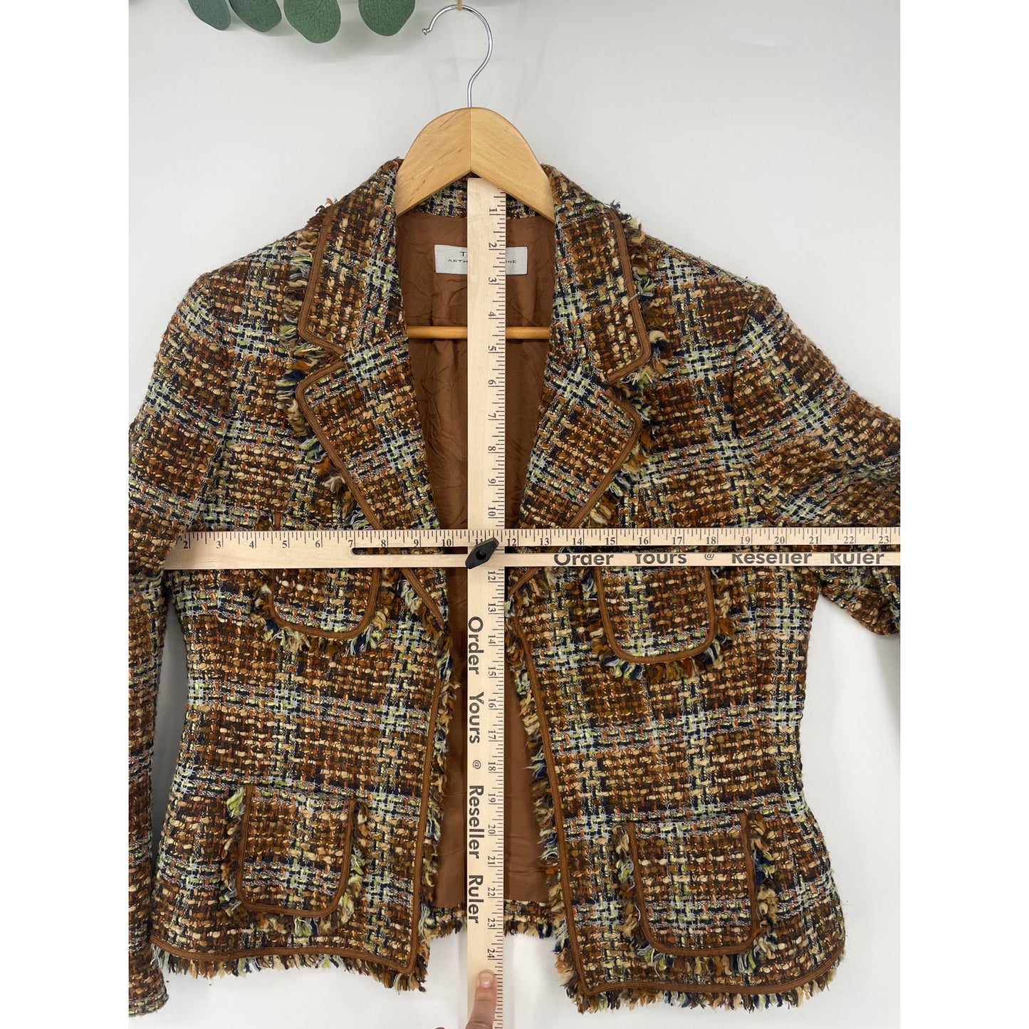 Tahari Brown Tweed Boucle Womans Lined Blazer Jacket 12P