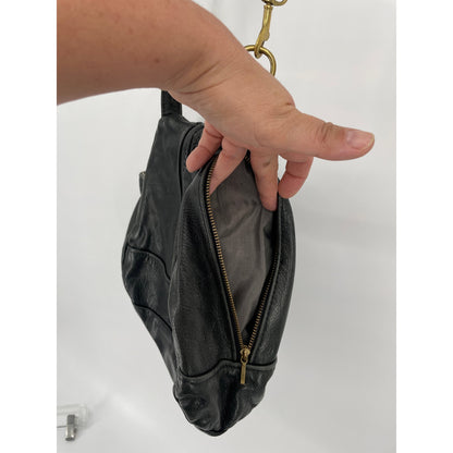 Victoria Leather Co "The Original" Made in the USA Black Genuine Leather Bucket Bag Purse