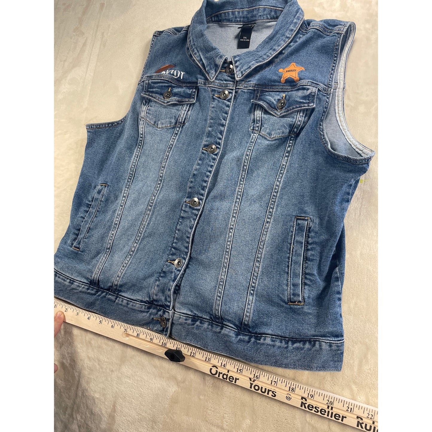 Disney Pixar Toy Story Woody Denim Button Her Universe Vest 2XL