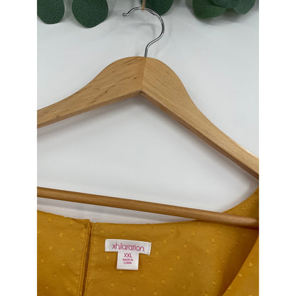 Xhilaration Yellow Lined Blouse With Sheer Open Sleeves XXL