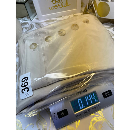 NWT Ann Taylor Cream High Rise Wide Leg Petite Trousers Gold Pocket Buttons 2P