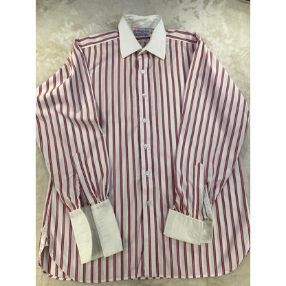 Vintage Turnbulls & Asser ltd %100 Cotton Made in England Mens Dress Stripped Shirt 16/41cm