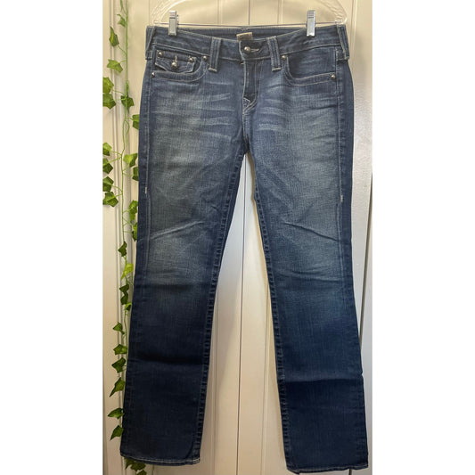 True Religion Blue Denim Relaxed Straight Flap Pockets Mens Jeans SZ 31
