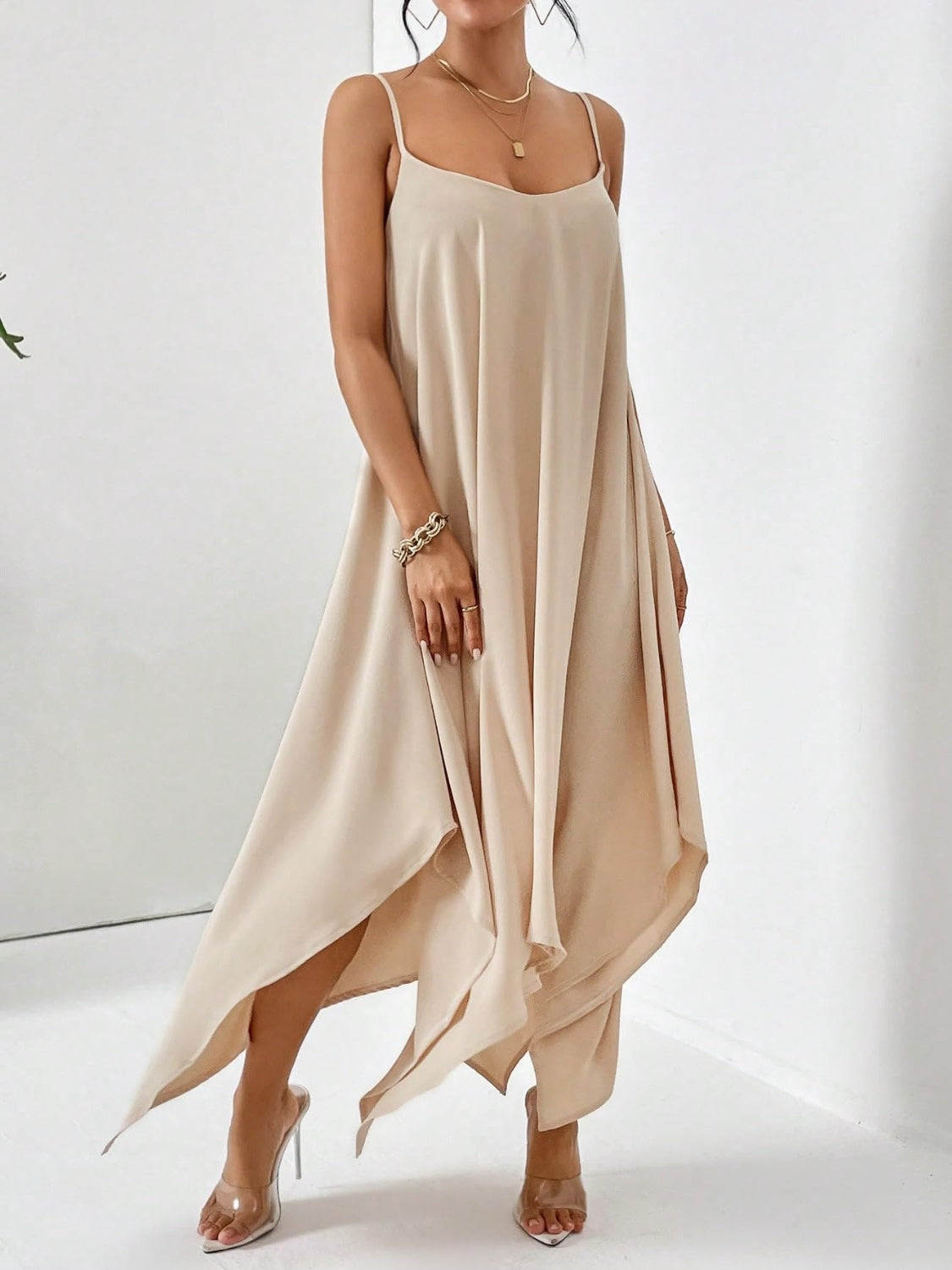Woman's Style Collection Scoop Neck Midi Cami Dress
